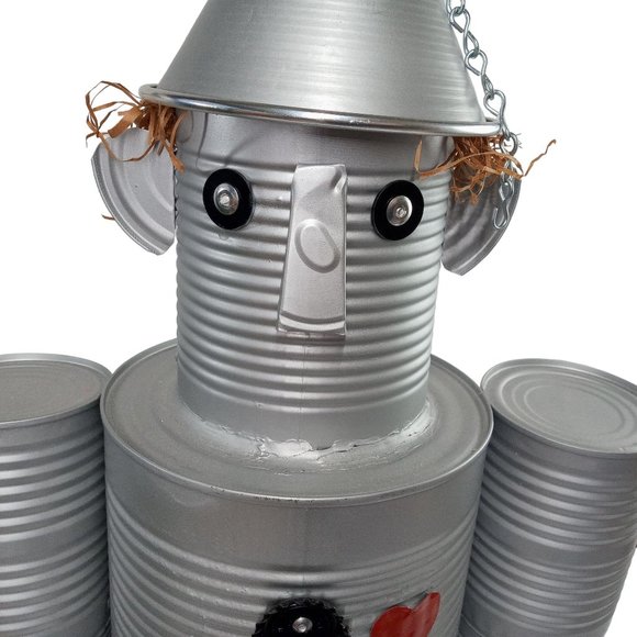 Folk Art Tin Man Sculpture Wizard Of Oz Recycled Robot Vintage 24 Inch - Picture 3 of 13